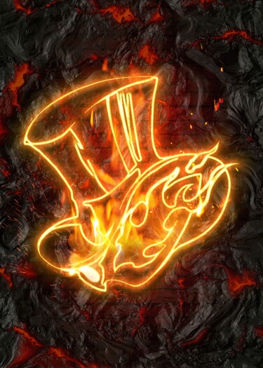 Estampas & grabados titulada "flaming Persona 5 l…" por Mahmood Maher, Obra de arte original, Impresión digital