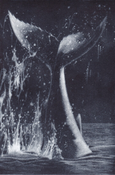 Incisioni, stampe intitolato ""LE" poisson des me…" da Dominique Keruzec (Maho), Opera d'arte originale, incisione