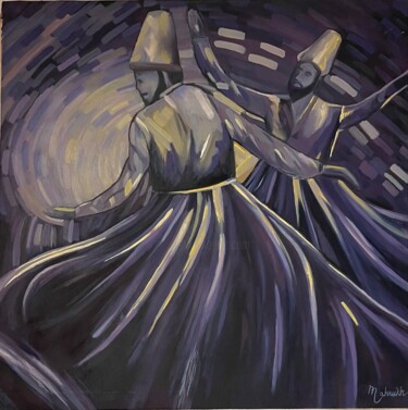 Peinture intitulée "The Whirling Dervish" par Mahrukh Iftikhar, Œuvre d'art originale, Huile