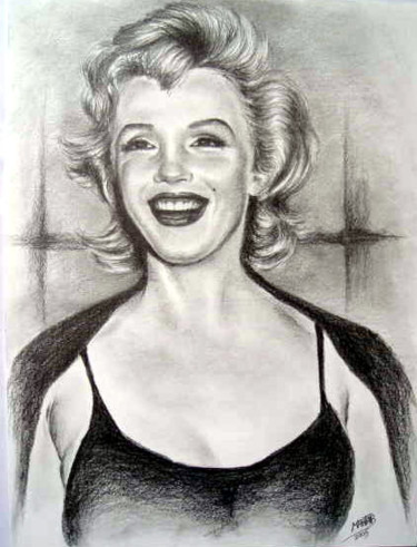 Dessin intitulée "Lovely Marilyn" par Mahtab, Œuvre d'art originale, Autre