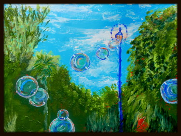 Peinture intitulée "Lampadaire à bulles…" par Maï Laffargue, Œuvre d'art originale