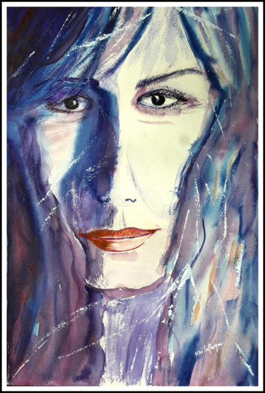 Peinture intitulée "Femme triste" par Maï Laffargue, Œuvre d'art originale