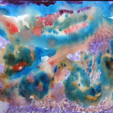 Peinture intitulée "jeux d'eau" par Maï Laffargue, Œuvre d'art originale, Aquarelle