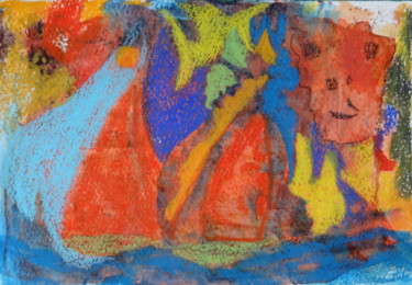 Painting titled "Dis, Maman, t'es où…" by Maï Laffargue, Original Artwork, Acrylic