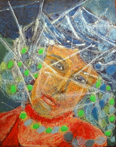 Peinture intitulée "Femme empétrée dans…" par Maï Laffargue, Œuvre d'art originale, Autre