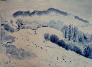 Peinture intitulée "neige autour de Sey…" par Maï Laffargue, Œuvre d'art originale