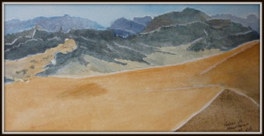 Painting titled "adrar de Mauritanie" by Maï Laffargue, Original Artwork, Watercolor