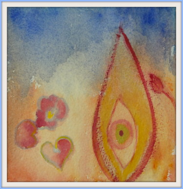 Painting titled "Amour et conscience…" by Maï Laffargue, Original Artwork, Watercolor