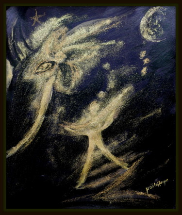 Peinture intitulée "Elfes d'une nuit de…" par Maï Laffargue, Œuvre d'art originale, Encre
