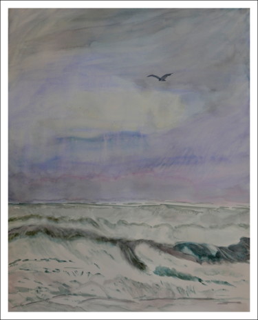 Peinture intitulée "Avis de tempête" par Maï Laffargue, Œuvre d'art originale, Aquarelle