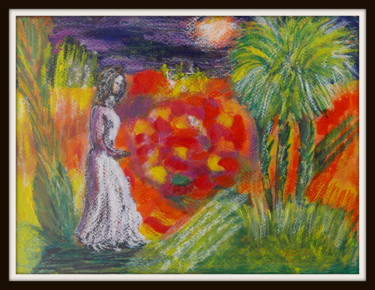 Peinture intitulée "solitude dans jardi…" par Maï Laffargue, Œuvre d'art originale, Autre