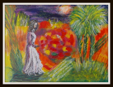 Painting titled "solitude dans jardi…" by Maï Laffargue, Original Artwork, Other