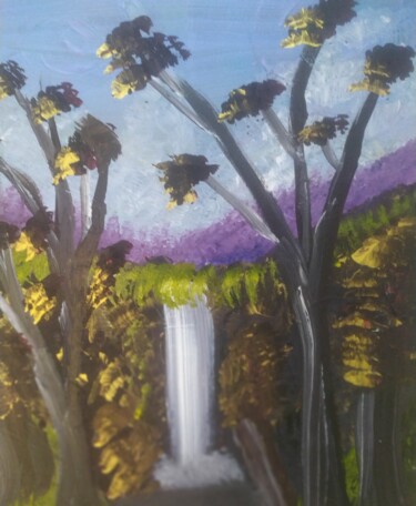 Pintura intitulada "una bonita cascada" por Maia Del Carmen Mejuto Castiñeira, Obras de arte originais, Acrílico