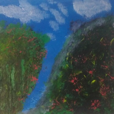 Pintura intitulada "unas montañas con u…" por Maia Del Carmen Mejuto Castiñeira, Obras de arte originais, Acrílico