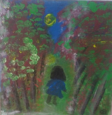Malerei mit dem Titel "paisaje con una niña" von Maia Del Carmen Mejuto Castiñeira, Original-Kunstwerk, Acryl