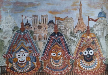 Painting titled "The Festival of Ind…" by Maïa Saint-Couleurs, Original Artwork, Pigments