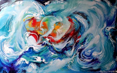 Картина под названием "XXL abstract painti…" - Maia Siradze, Подлинное произведение искусства, Масло Установлен на Деревянна…