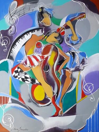 Pintura titulada "Abstract compositio…" por Maia Siradze, Obra de arte original, Oleo