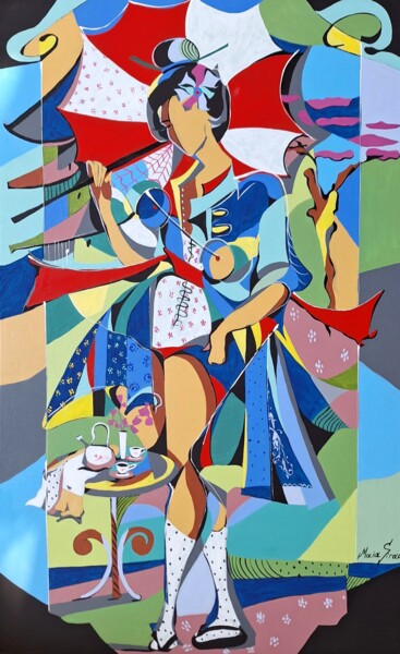 Pintura titulada "Geisha" por Maia Siradze, Obra de arte original, Oleo