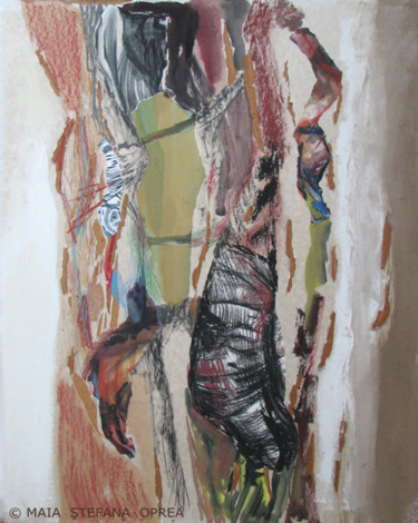 Painting titled "Vertical II" by Maia Stefana Oprea, Original Artwork, Oil