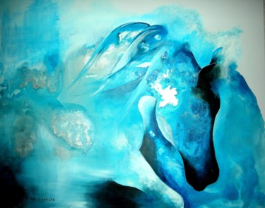 Peinture intitulée "Etalon de l' océan" par Thanh Mai-Charles, Œuvre d'art originale, Acrylique