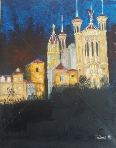 Painting titled "basilique lyon fran…" by Maier Salomé, Original Artwork, Oil