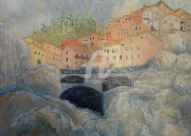 「italie pont」というタイトルの絵画 Maier Saloméによって, オリジナルのアートワーク, オイル