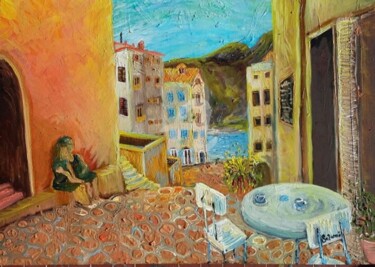 Peinture intitulée "Rue de Calvi - Corse" par Maier Salomé, Œuvre d'art originale