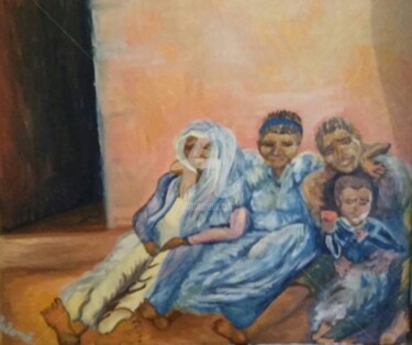 Painting titled "Famille" by Maier Salomé, Original Artwork, Oil