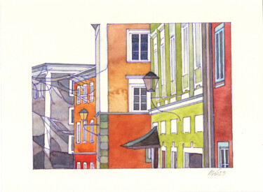 Schilderij getiteld "Views of Austria" door Daria Maier, Origineel Kunstwerk, Aquarel