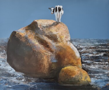 Malerei mit dem Titel "comme une vache sur…" von Bernard Maignan, Original-Kunstwerk, Acryl