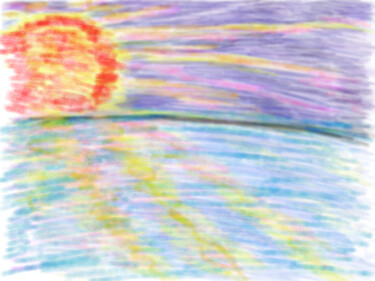 Digitale Kunst mit dem Titel "Sonnenuntergang" von Maik Fürste, Original-Kunstwerk, Digitale Malerei