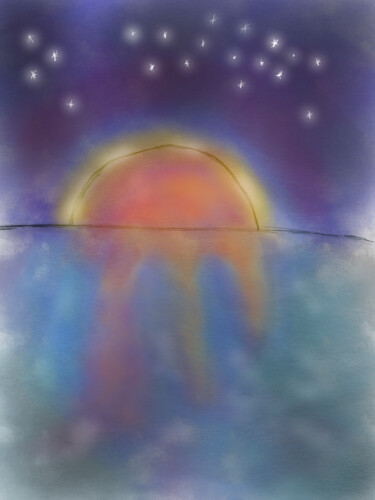 Digitale Kunst mit dem Titel "Sonnenuntergang mit…" von Maik Fürste, Original-Kunstwerk, Digitale Malerei