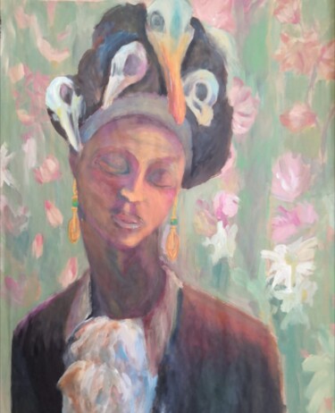 Painting titled "L'albatros" by Maika Mehl, Original Artwork, Acrylic