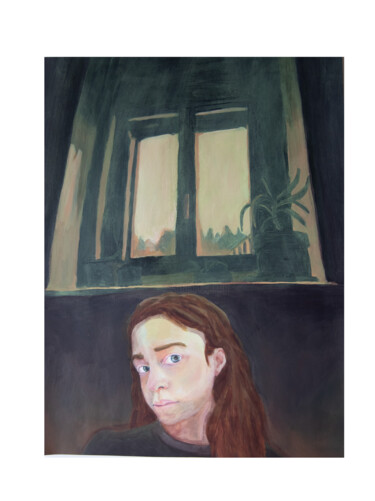 Pintura intitulada "Autoportrait au Loc…" por Maika Mehl, Obras de arte originais, Acrílico