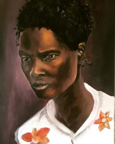 Painting titled "Woman of Colour" by Maike Petersen, Original Artwork, Oil