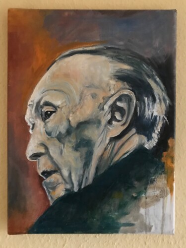 Malerei mit dem Titel "Konrad Adenauer" von Maike Petersen, Original-Kunstwerk, Öl