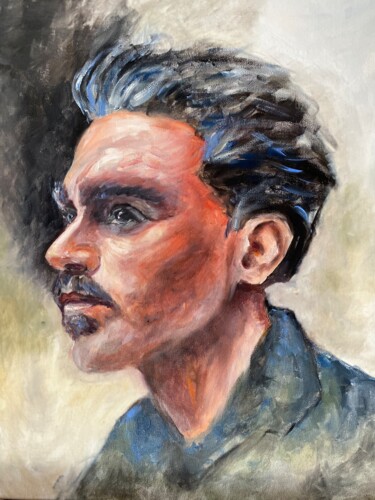 Schilderij getiteld "Young Man" door Maike Petersen, Origineel Kunstwerk, Olie