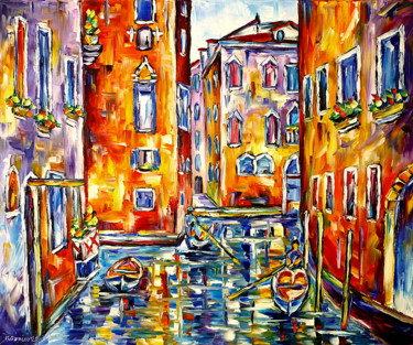 Pintura intitulada "Die Stadt im Wasser" por Mirek Kuzniar, Obras de arte originais, Óleo