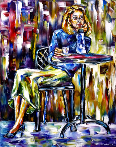 Картина под названием "Die Espressotrinker…" - Mirek Kuzniar, Подлинное произведение искусства, Масло