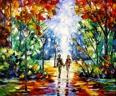 Malerei mit dem Titel "Romantischer Tag" von Mirek Kuzniar, Original-Kunstwerk, Öl