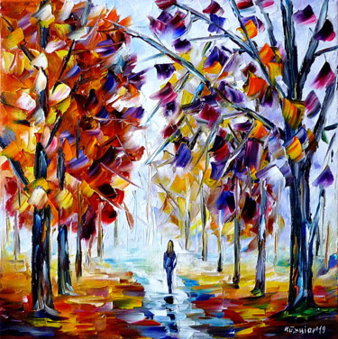 Картина под названием "Violetter Herbst" - Mirek Kuzniar, Подлинное произведение искусства, Масло