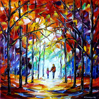 Painting titled "Herbstfreude" by Mirek Kuzniar, Original Artwork, Oil