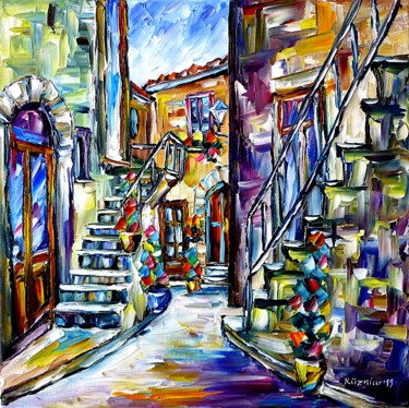 Painting titled "Italienische Idylle…" by Mirek Kuzniar, Original Artwork, Oil