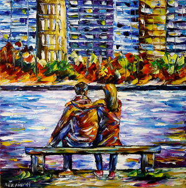 Painting titled "Vor der Großstadt" by Mirek Kuzniar, Original Artwork, Oil