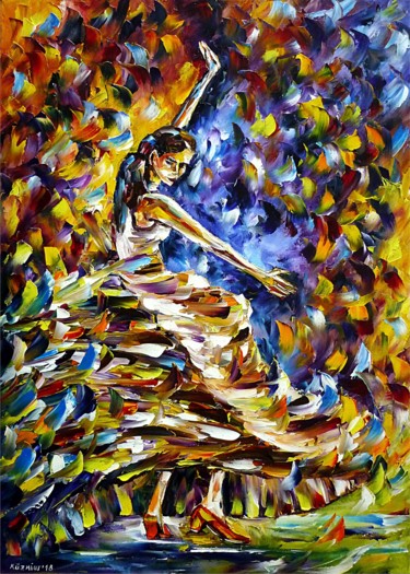 Ζωγραφική με τίτλο "Flamenco Tänzerin I…" από Mirek Kuzniar, Αυθεντικά έργα τέχνης, Λάδι