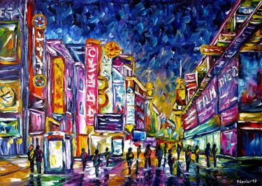 Pittura intitolato "Shanghai bei Nacht,…" da Mirek Kuzniar, Opera d'arte originale, Olio