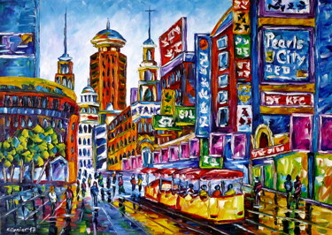 Pittura intitolato "Shanghai" da Mirek Kuzniar, Opera d'arte originale, Olio