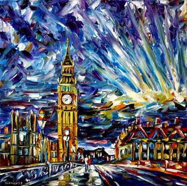 Картина под названием "Big Ben" - Mirek Kuzniar, Подлинное произведение искусства, Масло