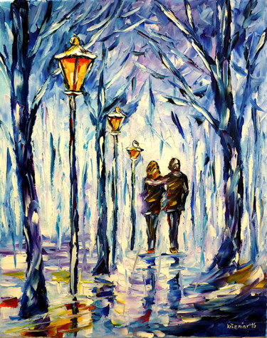 Pittura intitolato "Spaziergang an eine…" da Mirek Kuzniar, Opera d'arte originale, Olio
